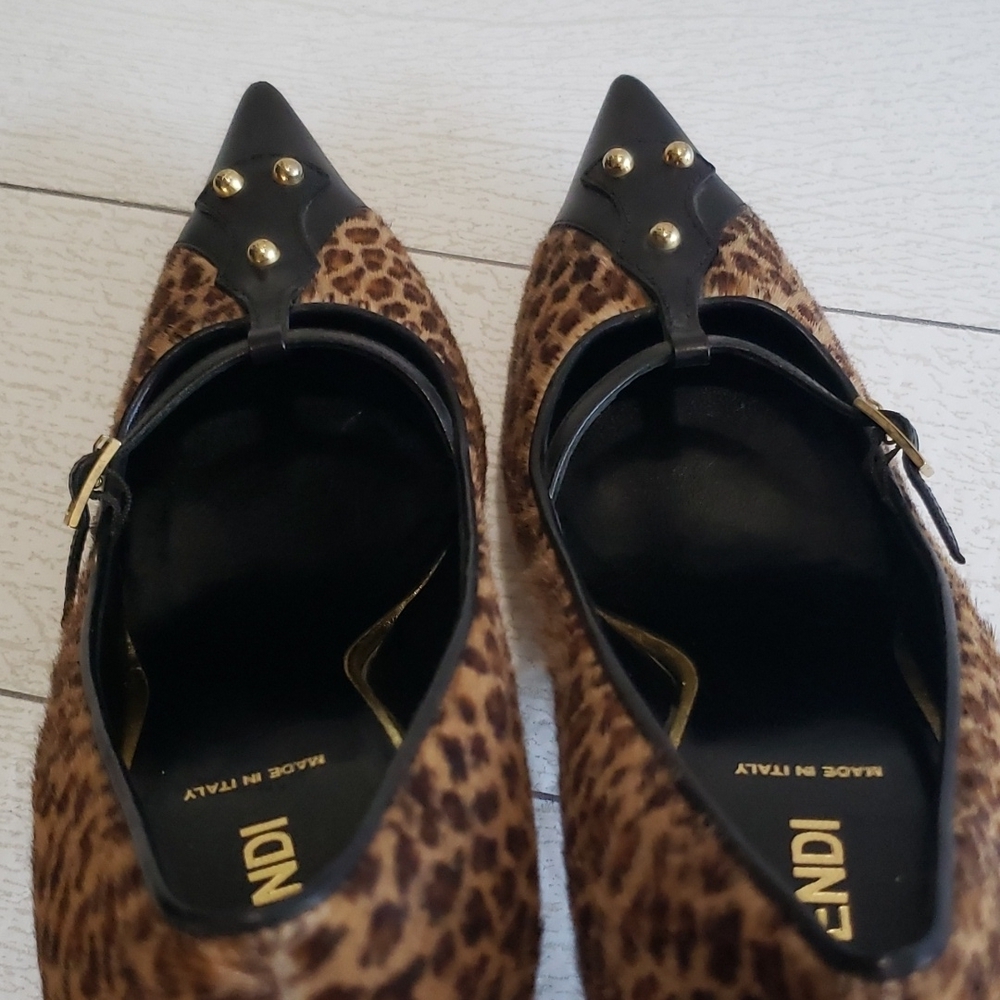 Fendi animal print real hair classic pump stiletto heels 39.5 - Picture 9 of 9